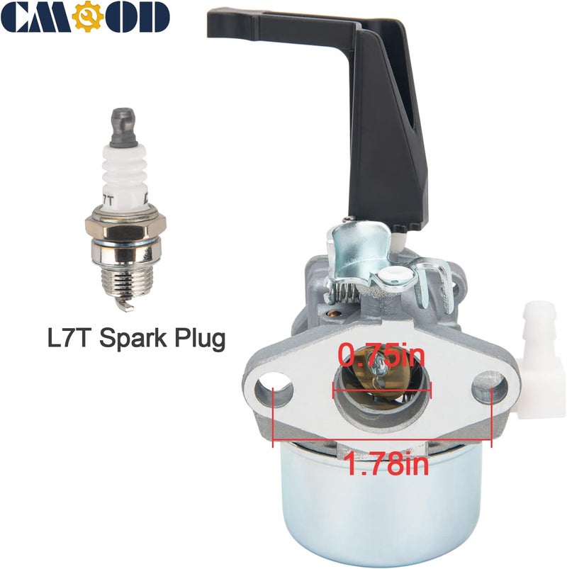 CMOOD 696065 Carburetor Compatible for Briggs & Stratton 697422 110402 110412 215369 Tiller Engine Carb with Mounting Gaskets Kit and 491588S Flat Air Filter Cartridge - Image 5